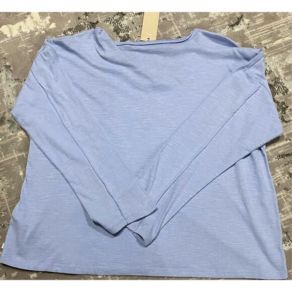 NWT XL, Tom, Tailor denim organic cotton T-shirt distressed look long sleeve tee - Picture 5 of 6